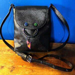 Foley + Corinna Black Crossbody with Iridescent Hardware